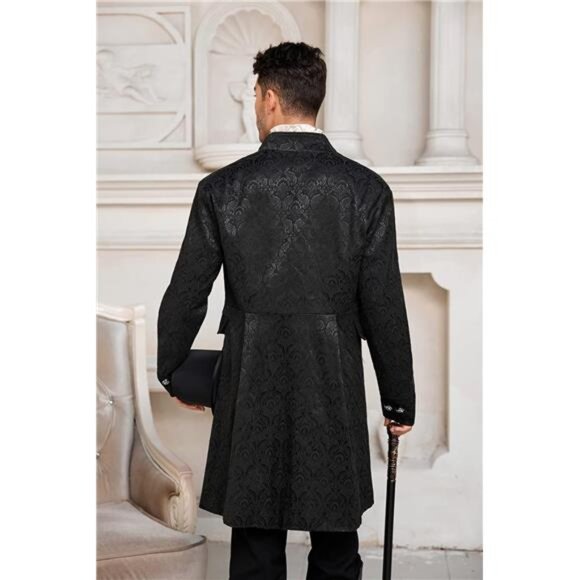 Mens Steampunk Medieval Jacket Pirate Viking Renaissance Tuxedo Coat - Picture 4 of 7